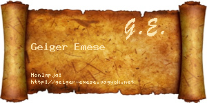 Geiger Emese névjegykártya